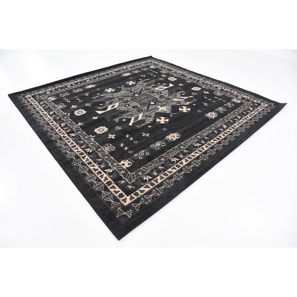 Taftan Oasis Black 8' 0 x 8' 0 Square Rug