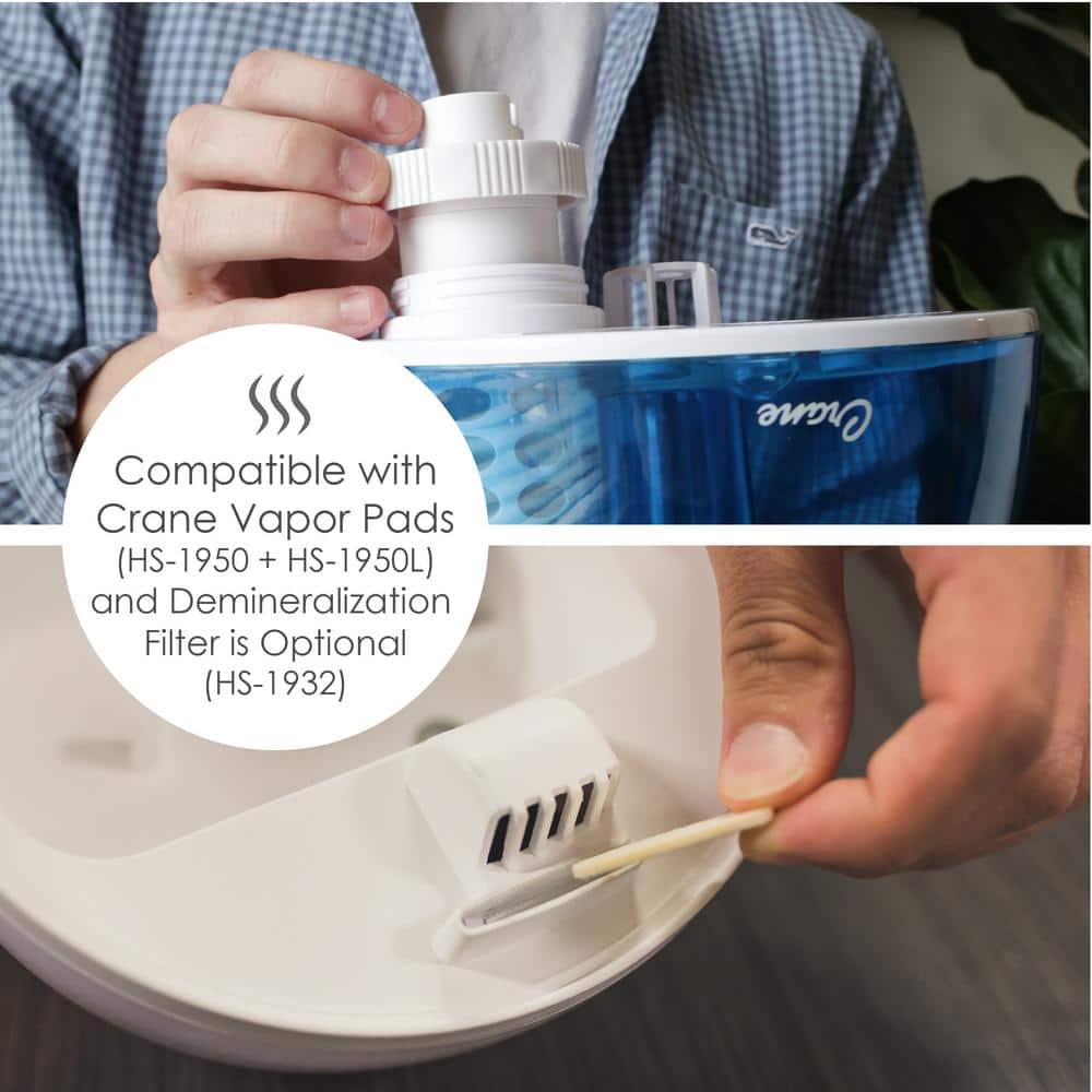 Blue and White Ultrasonic Cool Mist Humidifier, 1 Gallon