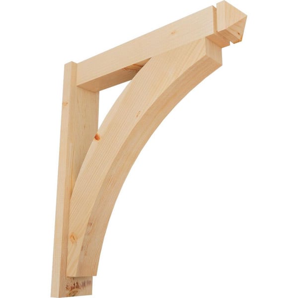 Ekena Millwork 6 in. x 32 in. x 28 in. Douglas Fir Thorton Arts and Crafts Smooth Outlooker