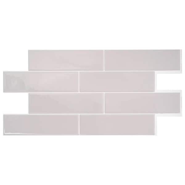 Oslo 22.56 in. W x 10.88 in. H Gray Peel and Stick Self-Adhesive Decorative Mosaic Wall Tile Backsplash (2-Pack) Oslo 22.56 in. W x 10.88 in. H Gray Peel and Stick Self-Adhesive Decorative Mosaic Wall Tile Backsplash (2-Pack)
