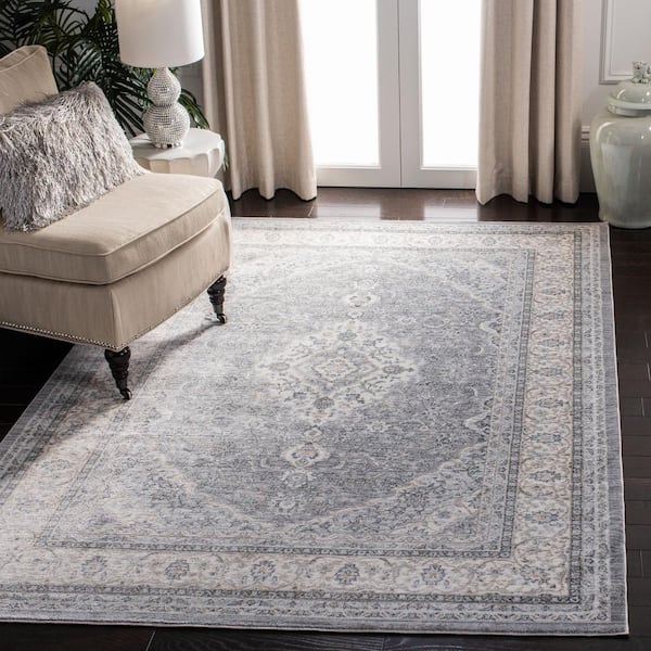 Isabella Gray/Cream 9 ft. x 12 ft. Oriental Area Rug