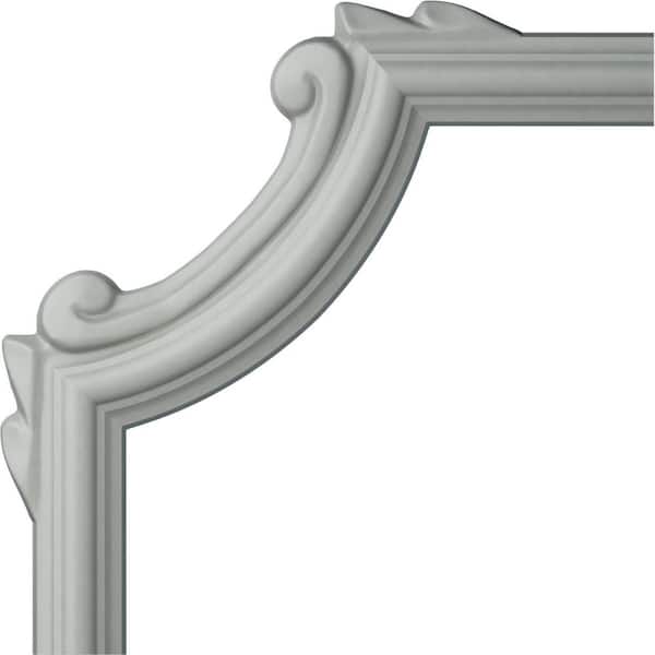 Ekena Millwork 6-1/2 in. x 1/2 in. x 6-1/2 in. Urethane Bradford Wave Panel Moulding Corner (Matches Moulding PML01X01BR)
