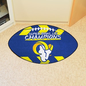 Los Angeles Rams Blue Super Bowl LVI 1 ft. 8.5 in. x 2 ft. 8.5 in. Football Mat Area Rug