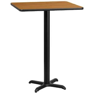 24 in. Square Natural Laminate Table Top with 22 in. x 22 in. Bar Height Table Base