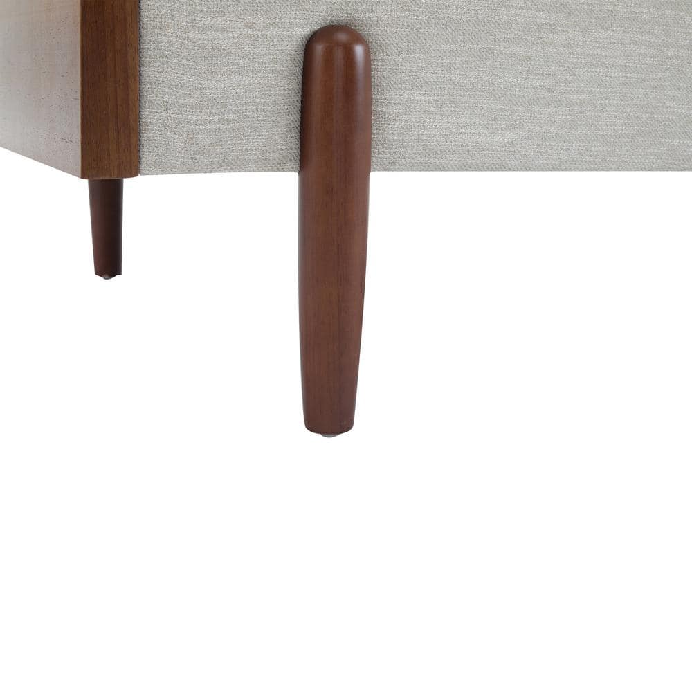 Beige Fabric 71.75" Lawson Sofa with Wood Frame and Track Arms