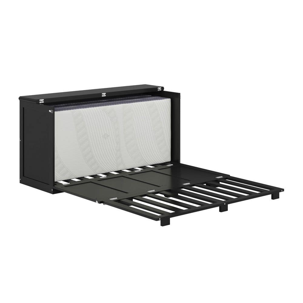 Westfield Black Wood Frame Queen Low Profile Murphy Bed Chest with 6 in. Mattress - thumbnail 3