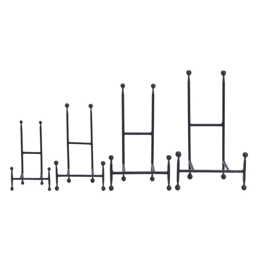 Black Iron Ball-Tip Easel Set for Art Display