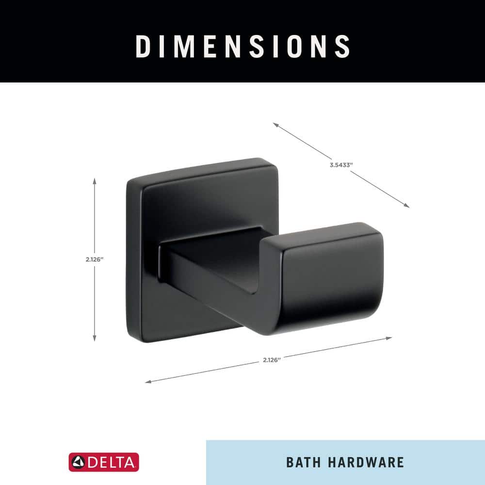 Matte Black Stainless Steel Modern Wall Mount Towel Hook