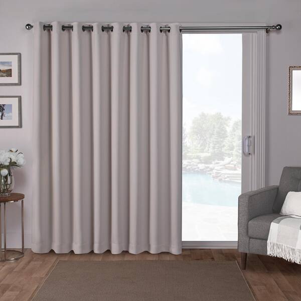 Silver Thermal Grommet Blackout Curtain, Patio Door Curtains Home Depot