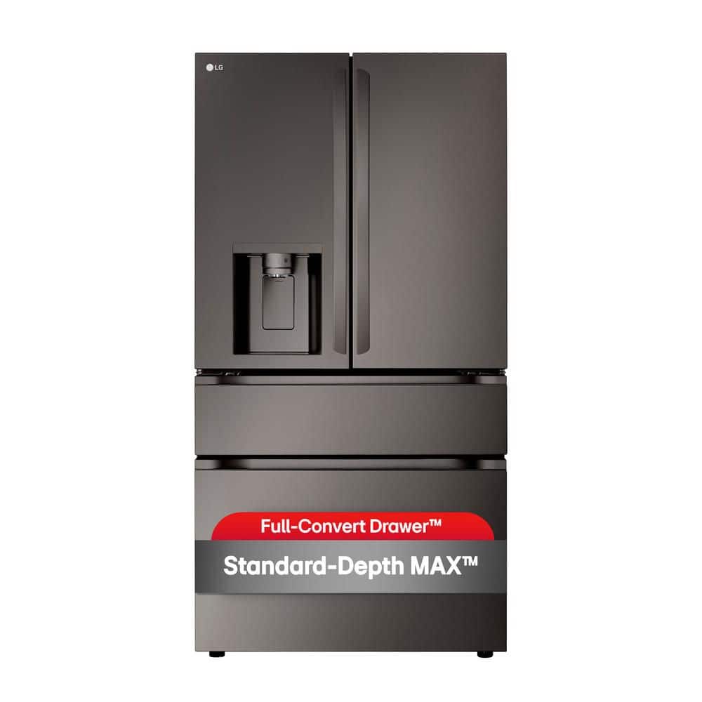 29 cu. ft. SMART Standard Depth MAX French Door Refrigerator with Full Convert Drawer in Black Stainless Steel