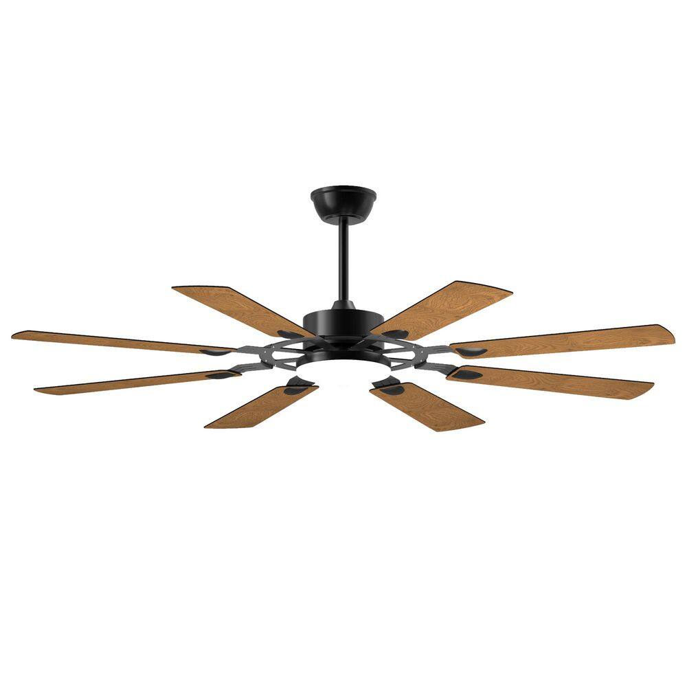 62 in. Smart Indoor Black Downrod Standard Ceiling Fan with Integrated LED and 8 Plywood Blades for Kitchen or Bedroom price history on PriceWatchPro