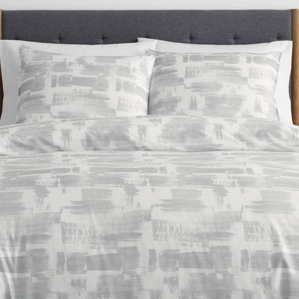 Aria Twin Gray and White Geometric Duvet Cover Set