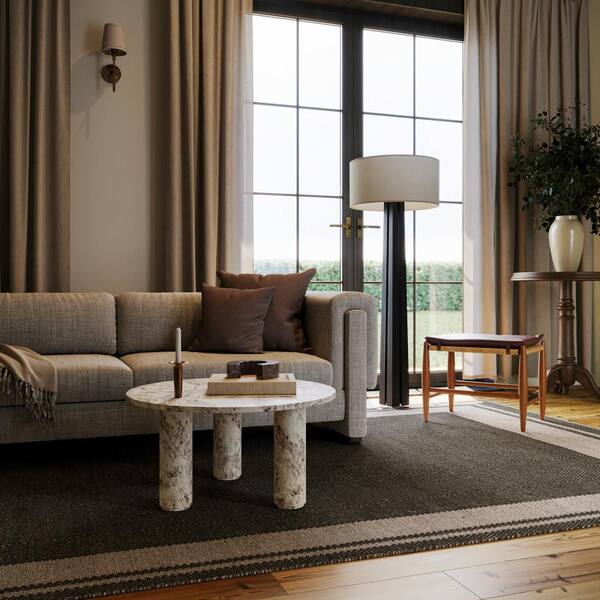 Nate Berkus x Rugs Canon Bordered Wool Cozy Charcoal 3 ft. x 5 ft. Indoor Area Rug