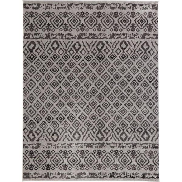 Home Decorators Collection Tribal Essence Gray 8 ft. x 10 ft. Area Rug