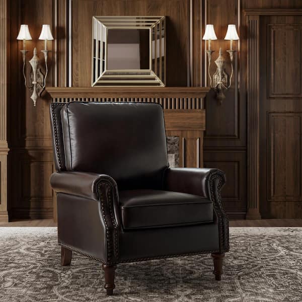 JAYDEN CREATION Rosal Espresso 33 W Genuine Leather Accent