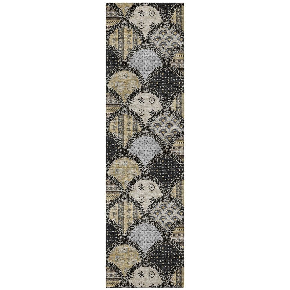 Chantille Machine Washable Indoor/Outdoor Abstract ACN2863 Black 2 ft. x 7 ft. Runner Rug price history on PriceWatchPro