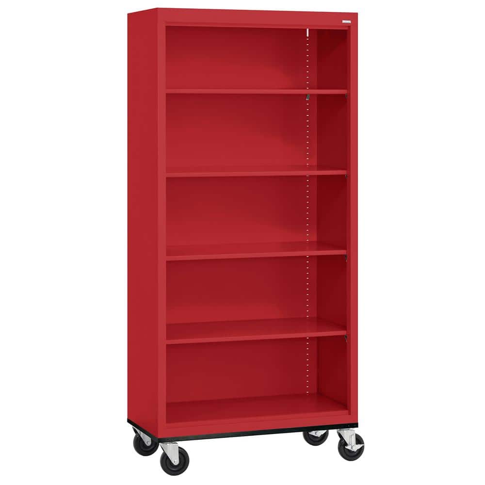 Sandusky Metal 5-shelf Cart Bookcase with Adjustable Shelves in Red (78 in.) -  BM40361872-01