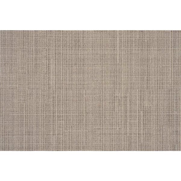 Natural Harmony Modish Outlines - Dove - Gray 13.2 ft. 32.44 oz. Wool Loop Installed Carpet