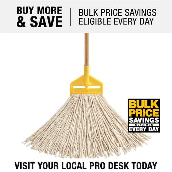 6 in. 24# Cotton Wet String Mop and Mop Head Refill WITH Wave Brake 35 qt. Mop Bucket and Wringer Combo