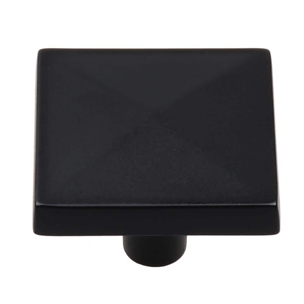 Matte Black Square Cabinet Knobs with Mounting Hardware, Pack of 10