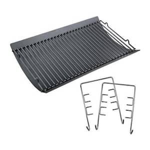 20 in. Ash Pan Drip Pan with 2-Piece Fire Grate Hanger for Grill Grates Replacement Part