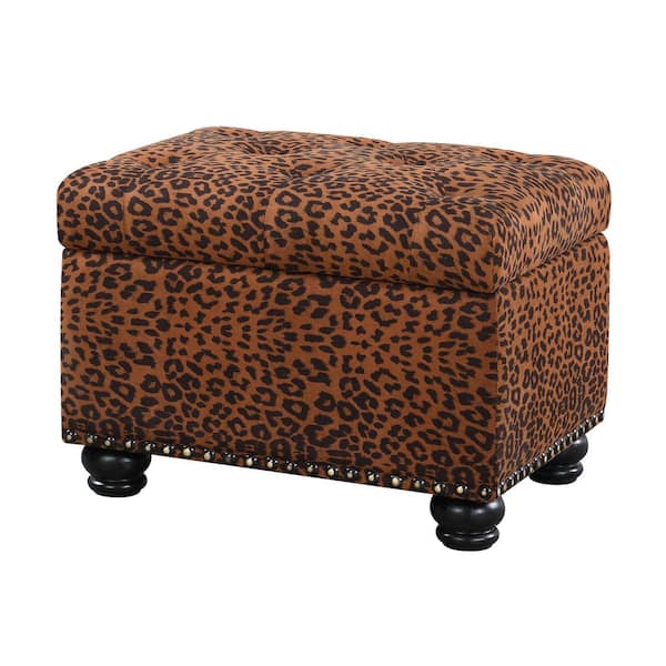 Leopard storage bench sales