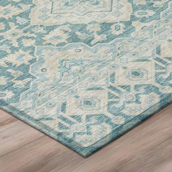 Chantille Machine Washable Indoor/Outdoor Abstract ACN3104 Teal 3 ft. x 4 ft. Area Rug