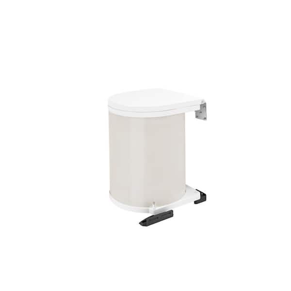 Rev-A-Shelf 13.75 in. H x 11 in. W x 10.5 in. D 14-Liter Lacquered White Pivot-Out Under Sink Waste Container