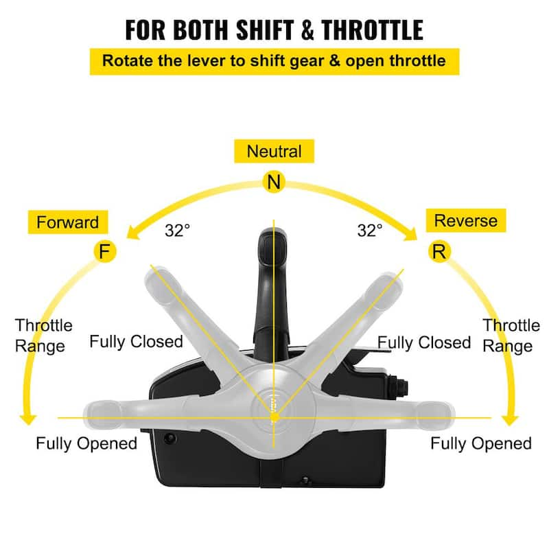 Boat Throttle Control 881170A3 Boat Control Box with 8 Pin Outboard Side Mount with Emergency Lanyard for Mercury Engine