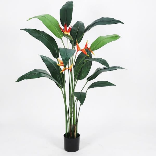 6 ft. Artificial Bird of Paradise Plant with Realistic Flowers – Lifelike Indoor Decor for Living Room, Office & Home
