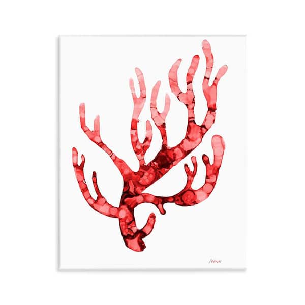 Stupell Industries Modern Curved Coral by Patti Mann Unframed Coastal Graphic Art Print 14 in. x 11 in.