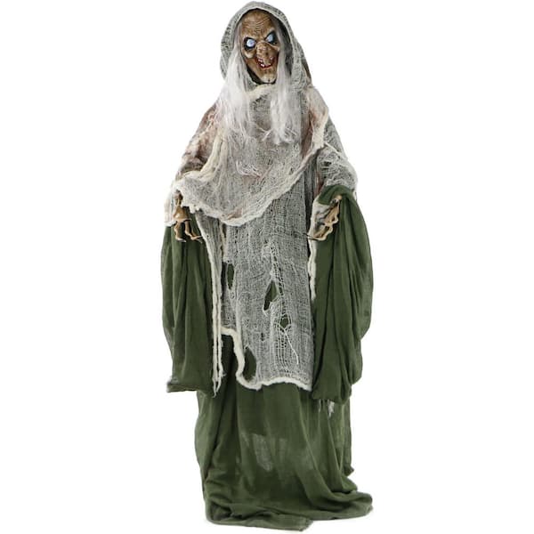 Haunted Hill Farm 5 ft. Animatronic Talking Evil Witch Halloween Prop ...
