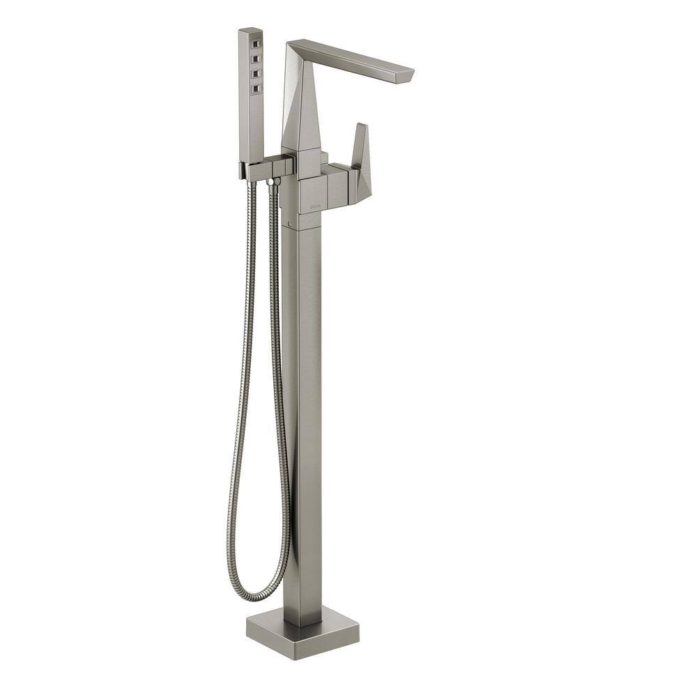 Trillian 1-Handle Floor-Mount Tub Filler Trim Kit with Hand Shower in Lumicoat Stainless (Valve Not Included) price history on PriceWatchPro