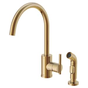 Parma 1-Handle Pull-Down Deck Mount Kitchen Faucet with 1.75 GPM Spray in Brushed Bronze