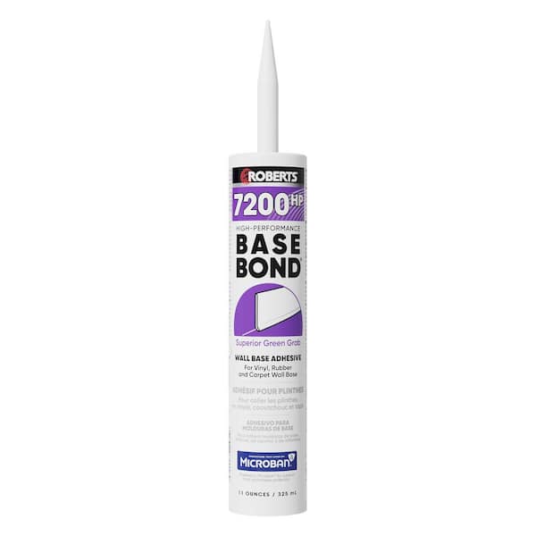 ROBERTS 0.34 qt. 24 Hour Dry Time Vinyl Rubber and Carpet Wall Base Floor Adhesive in Light Tan 11 oz.