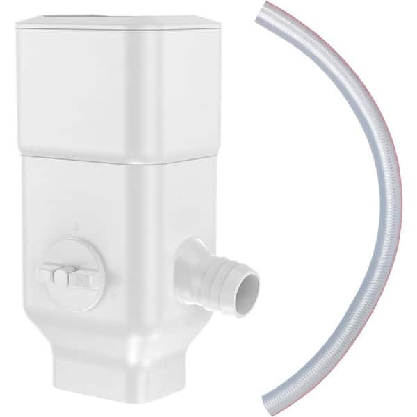 3 in. x 4 in. and 2 in. x 3 in. Downspout Rainwater Diverter Rain Collection Accessory with Adjustable Valve, 4 ft. Hose