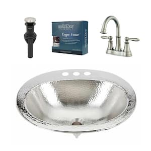 Dalton All-in-One Drop-in Bathroom Sink Design Kit with Pfister Faucet and Drain in Nickel