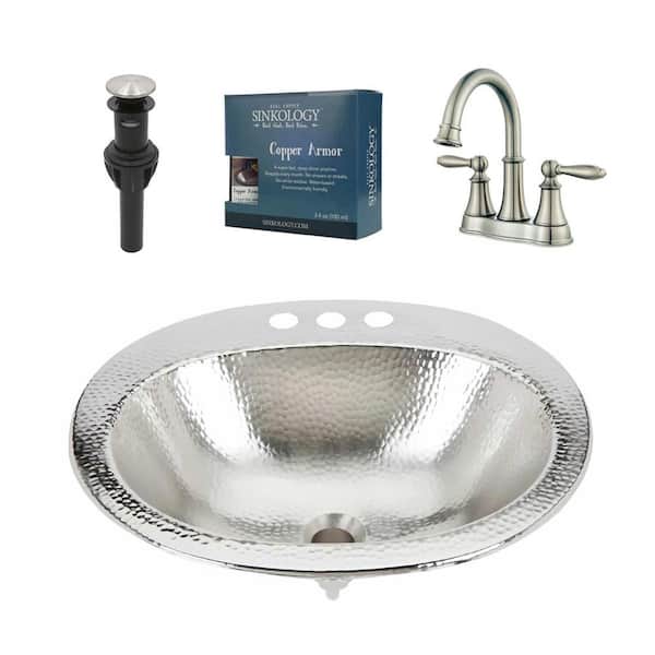 Sinkology Dalton All In One Drop In Bathroom Sink Design Kit With Pfister Faucet And Drain In Nickel Bod 09brn Lf48 The Home Depot