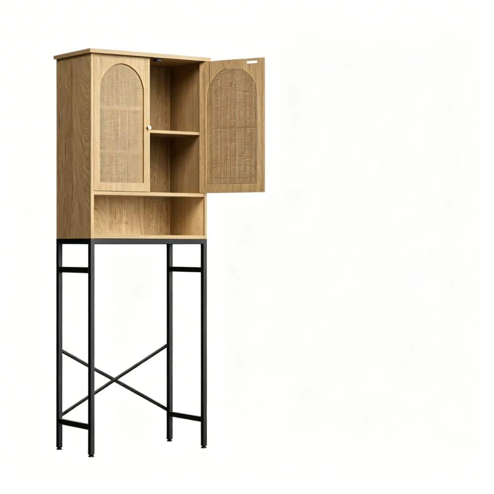 23.6 in. W x 68.9 in H x 9.8 in. D Wood in Beige Over The Toilet Storage Cabinet with Adjustable Shelf price history on PriceWatchPro