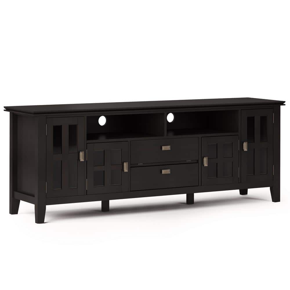 Hickory Brown Artisan 72" Solid Wood Media Stand with Storage