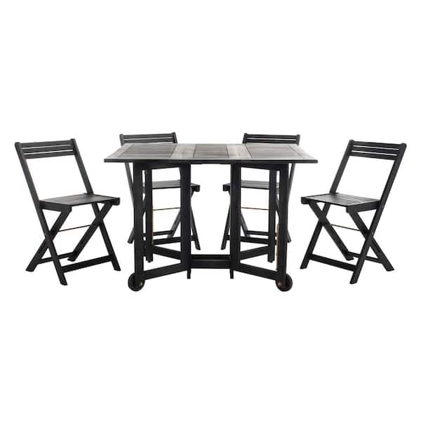 Arvin Black 5-Piece Wood Outdoor Bistro Set