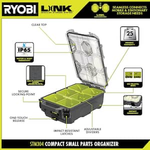 LINK Compact 6-Compartment Modular Small Parts Organizer Tool Box