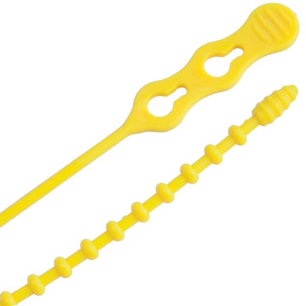 Gardner Bender 24 in. Cable Tie Beaded 140 lb. Yellow (5-Pack) Case of 10