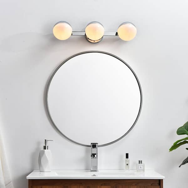 Modern chrome best sale vanity light