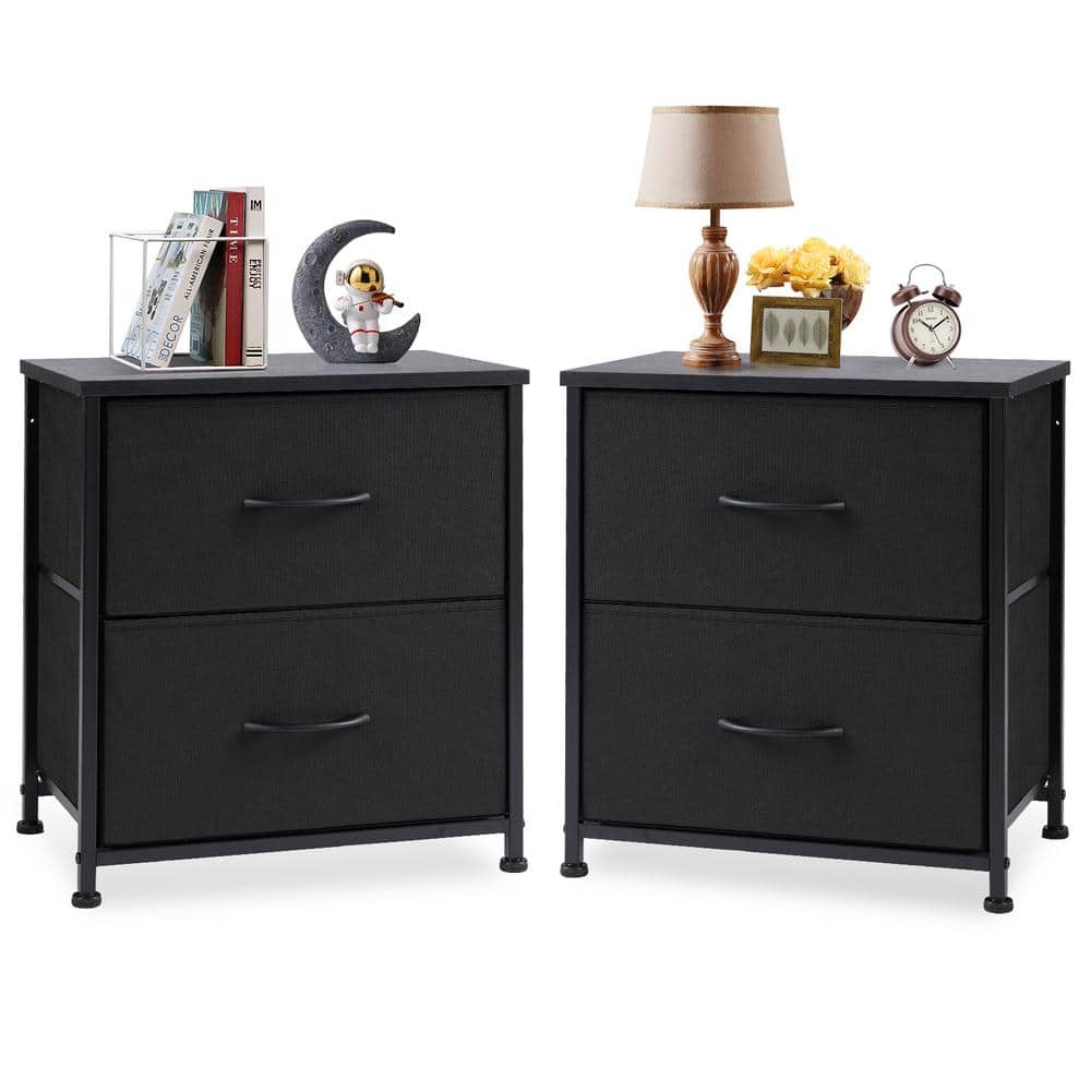 FIRNEWST Marta Modern Black 6-Drawer 38 in.W Fabric Dresser Steel