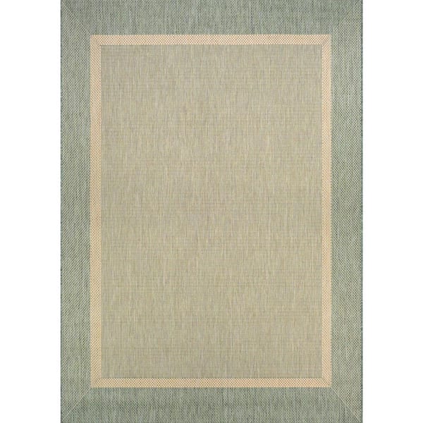 Recife Stria Texture Natural-Green 2 ft. x 4 ft. Indoor/Outdoor Area Rug