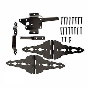 Black Stainless Steel Post Latch Gate Set