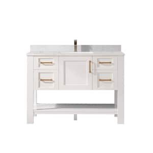 Grayson 48 in. Bath Vanity in White with Composite Vanity Top in White with White Basin