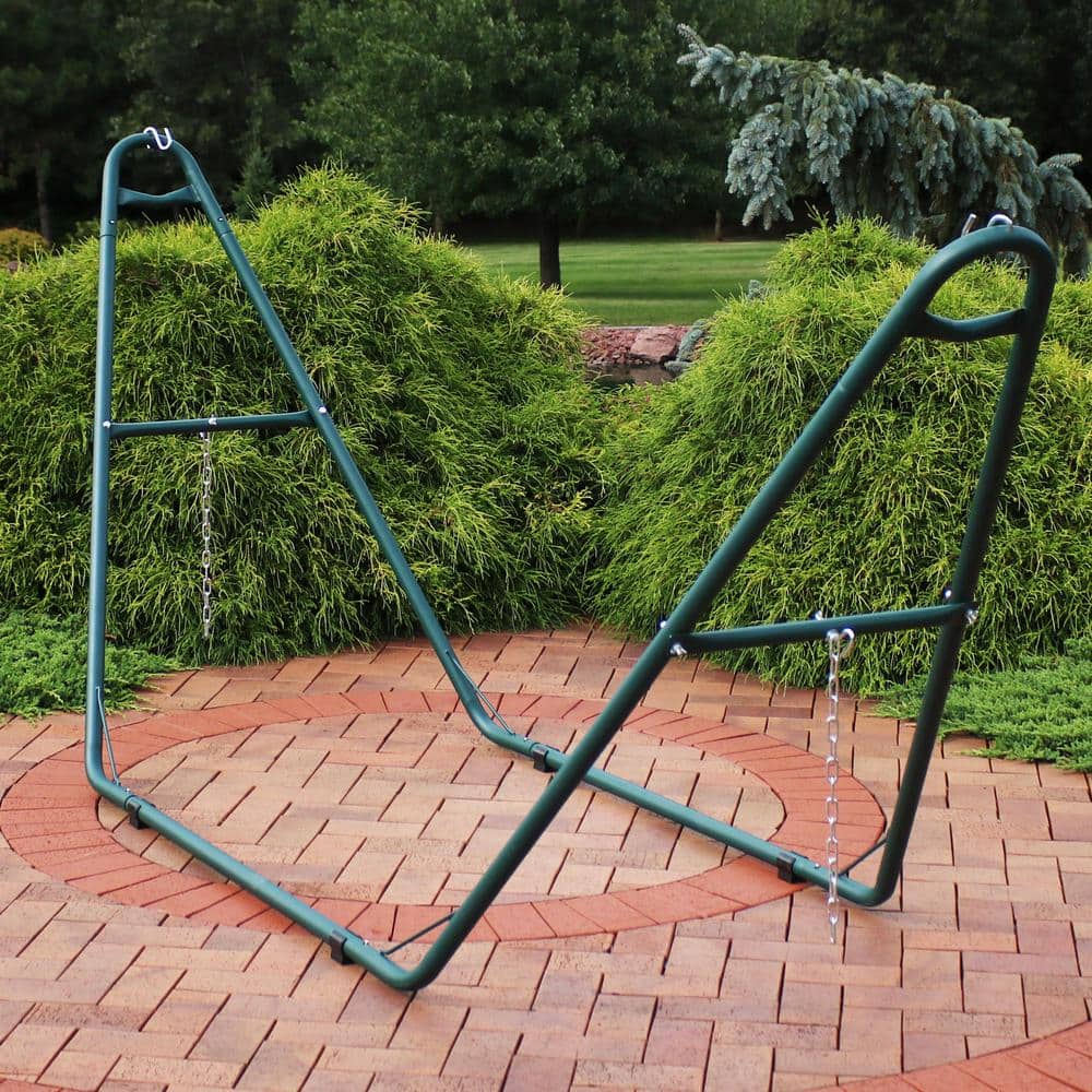 Green Powder-Coated Steel Universal Hammock Stand for 2-Person