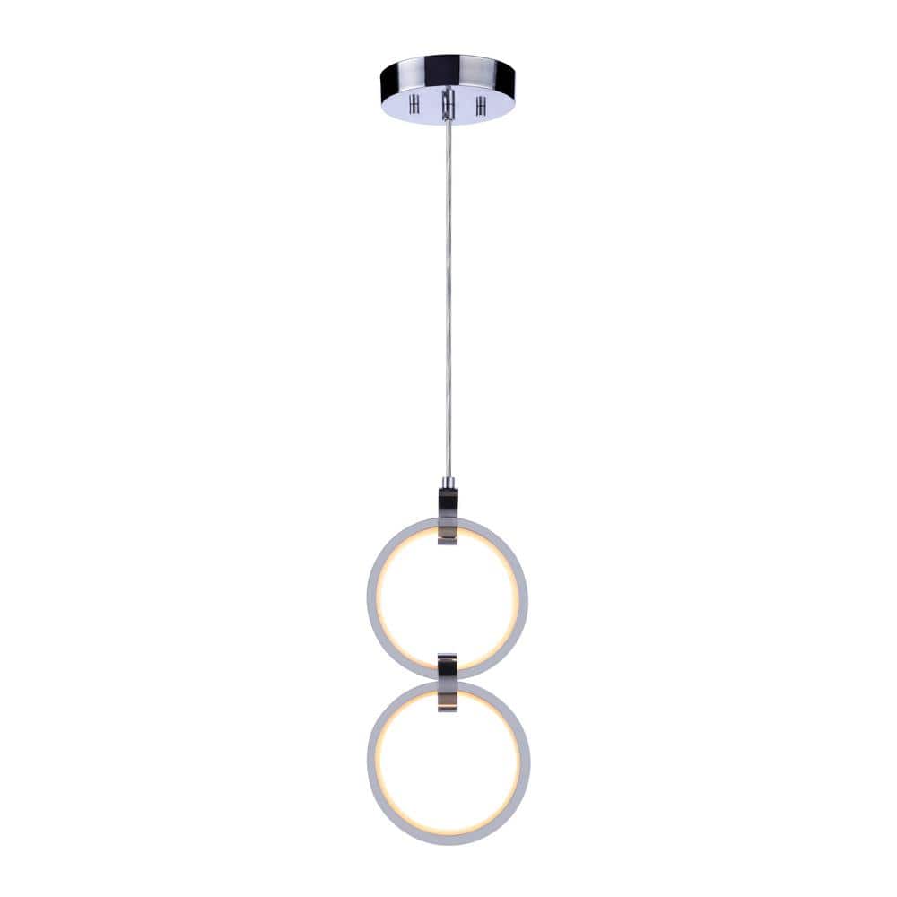 Modern Chrome Frosted Glass LED Pendant Light